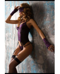 Ensemble guêpière CR4077 Violet
