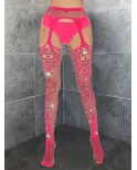 Collant ouvert à motifs pailletés