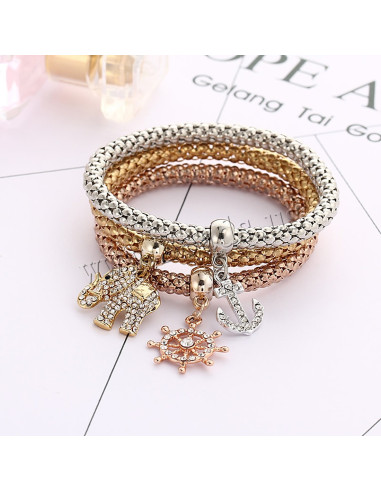 Bracelet ES216 -3 pièces avec strass