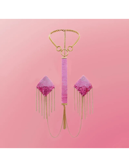 Parure Nipple - Cache-tétons en métal Rose