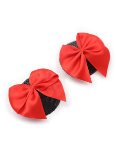Cache-tétons flots rouge