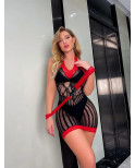 Robe ES408 rouge et noir