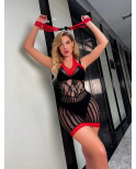 Robe ES408 rouge et noir