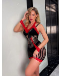 Robe ES408 rouge et noir