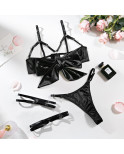 Ensemble Satin ouvert - Noir