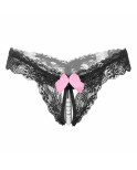 String noir flot rose et perle
