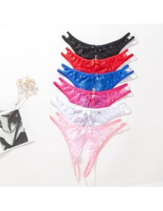 String en dentelle ouvert - Rose
