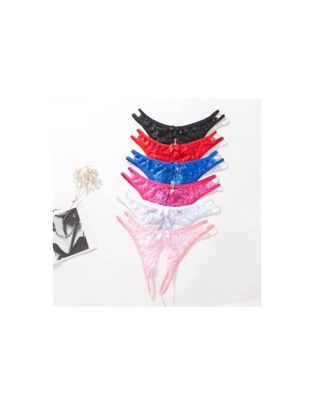 String en dentelle ouvert - Rose