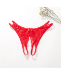 String en dentelle ouvert - Rouge