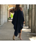 Robe décontractée - Asymétrique satinée noire