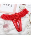 String rouge flot avec perle