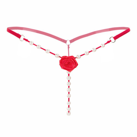 String rose rose avec perle