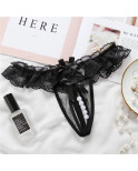 String noir flot avec perle TU