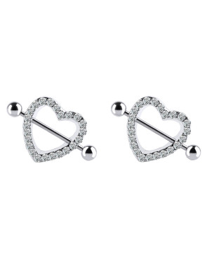 Piercing tetons coeur Silver