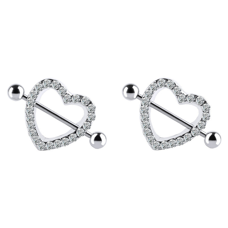 Piercing tetons coeur Silver