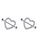 Piercing tetons coeur Silver