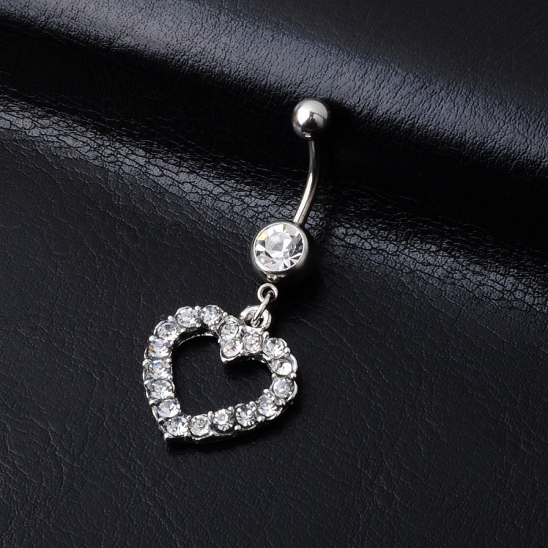 Piercing nombril Coeur strass