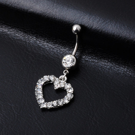 Piercing nombril Coeur strass