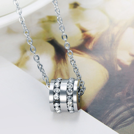 Collier strass Acier inoxydable Silver