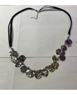 Collier Noir et silver