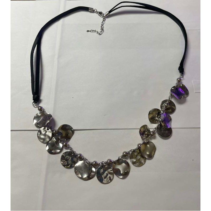 Collier Noir et silver