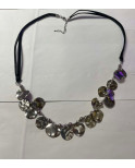 Collier Noir et silver