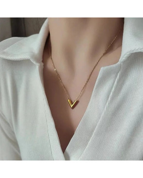 Collier gold Acier inoxydable en V