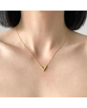 Collier gold Acier inoxydable en V
