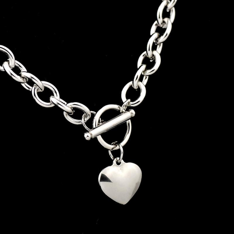 Collier cœur Acier inoxydable Silver