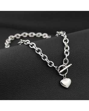 Collier cœur Acier inoxydable Silver