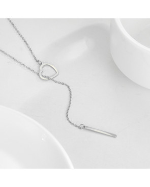 Collier chaine coeur Acier Inoxydable Silver