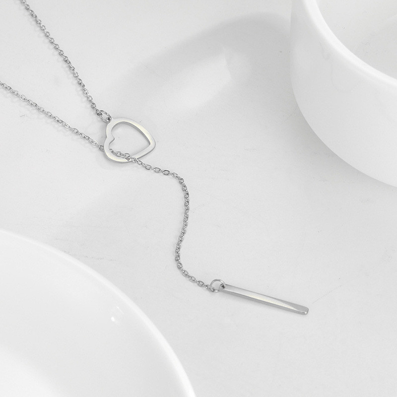 Collier chaine coeur Acier Inoxydable Silver