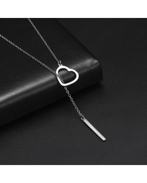 Collier chaine coeur Acier Inoxydable Silver