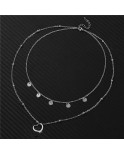 Collier 2en1 coeur Acier Inoxydable Silver