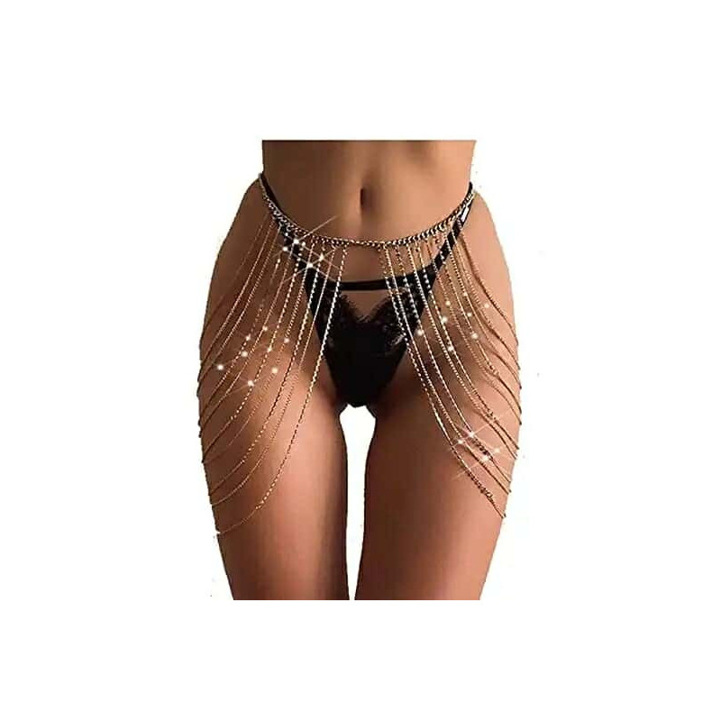 Chaine de taille avec strass Gold