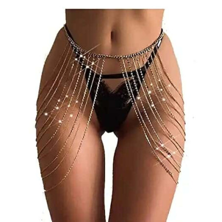 Chaine de taille avec strass Gold