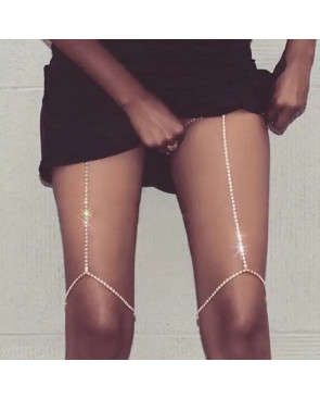 Chaine de cuisse strass Silver