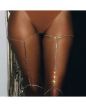 Chaine de cuisse strass Silver