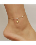 Chaine de cheville Acier Inoxydable coeur