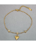 Chaine de cheville Acier Inoxydable coeur