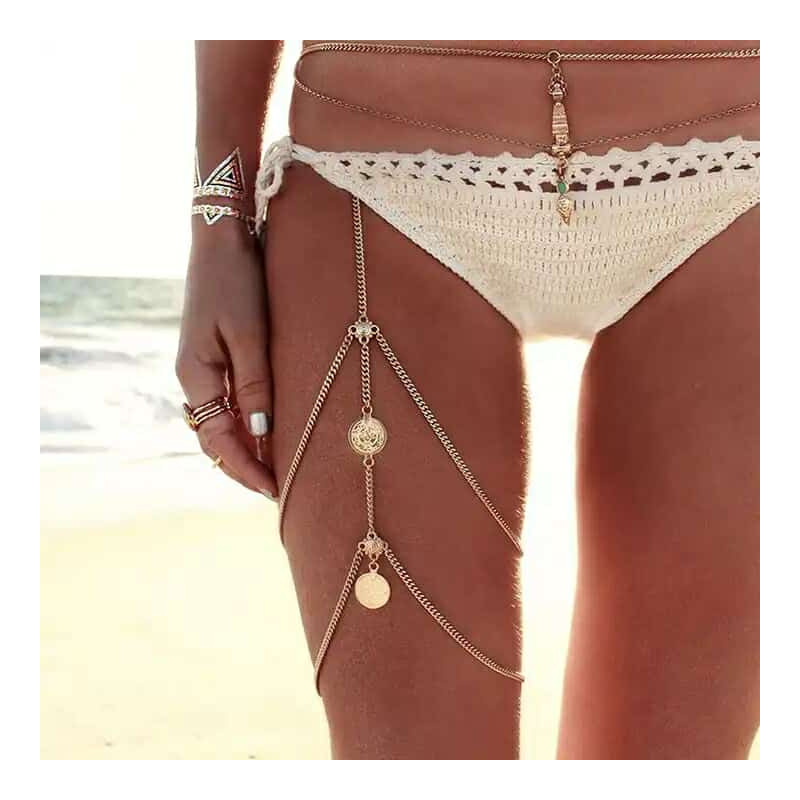 Bijoux de cuisse pièces Gold