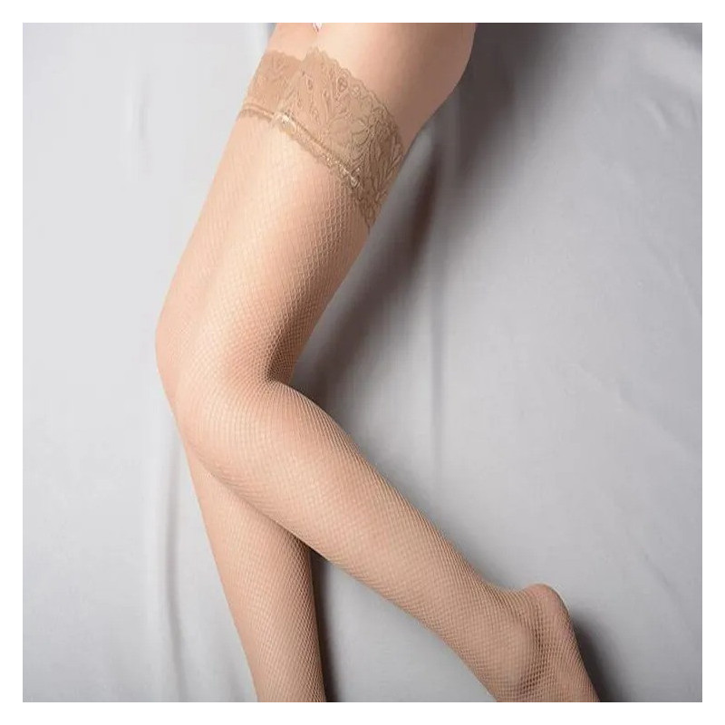 Bas resille -petite maille - nude
