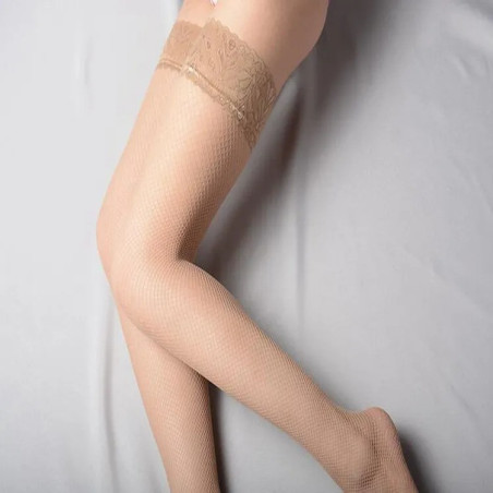 Bas resille -petite maille - nude