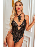 Body en dentelle d'automne roses noires