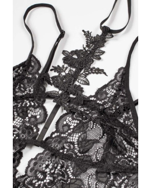 Body en dentelle d'automne roses noires