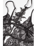 Body en dentelle d'automne roses noires