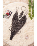 Body en dentelle d'automne roses noires