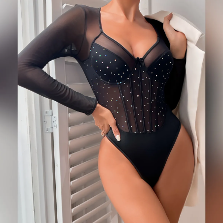 Body manche longue paillette