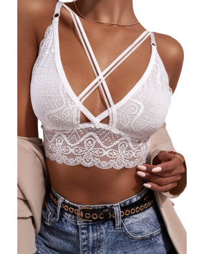 Top lace blanc