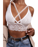 Top lace blanc